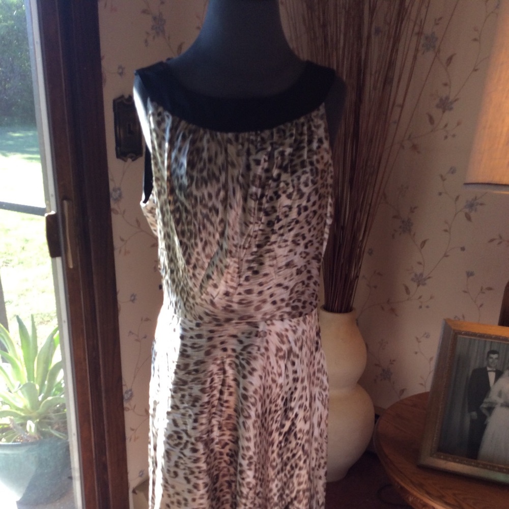 R&M Richards leopard cocktail dress.